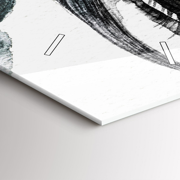 Zegar szklany pionowy Portret kobiety czerwone usta