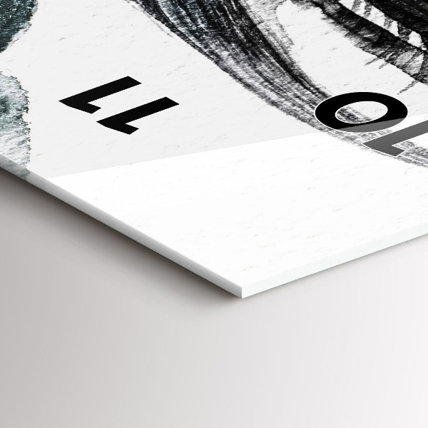 Zegar szklany pionowy Portret kobiety czerwone usta