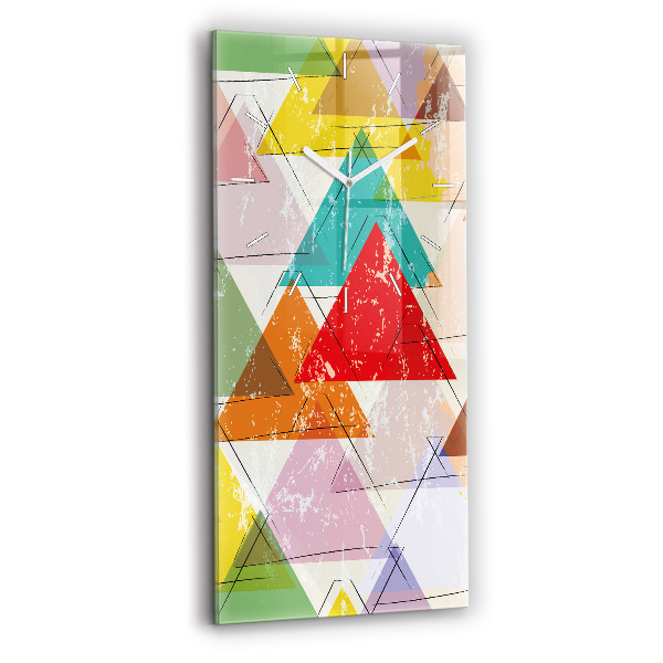 Zegar szklany pionowy Geometryczne trójkąty