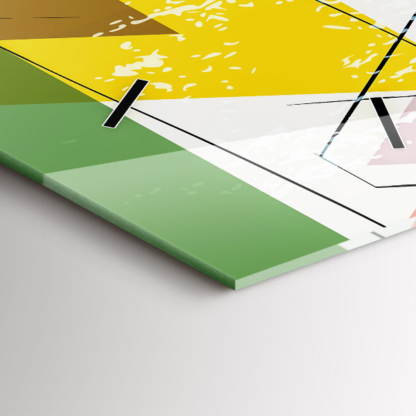 Zegar szklany pionowy Geometryczne trójkąty