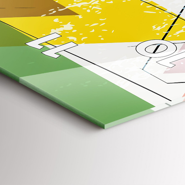 Zegar szklany pionowy Geometryczne trójkąty