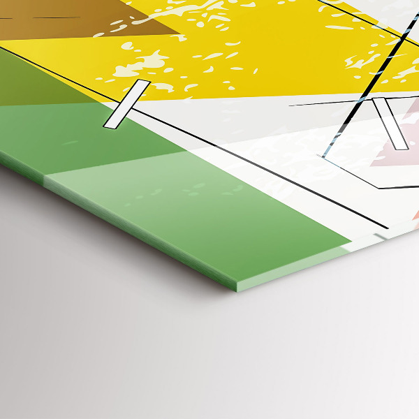 Zegar szklany pionowy Geometryczne trójkąty