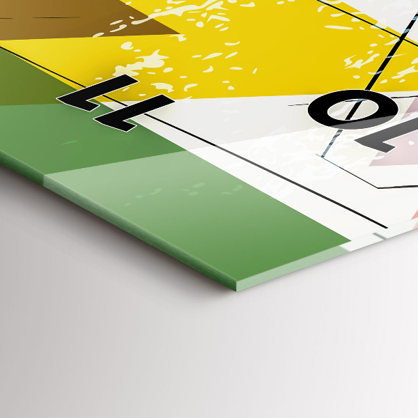 Zegar szklany pionowy Geometryczne trójkąty