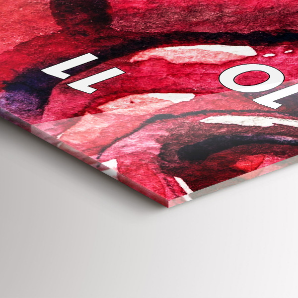 Zegar szklany pionowy Kolorowy portret kobiety