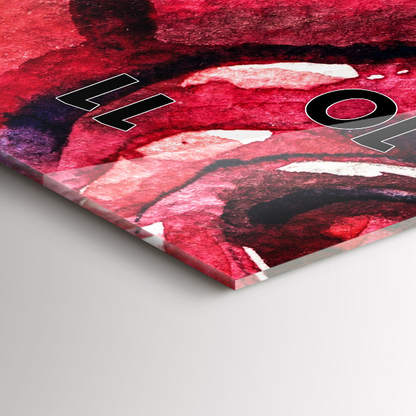 Zegar szklany pionowy Kolorowy portret kobiety