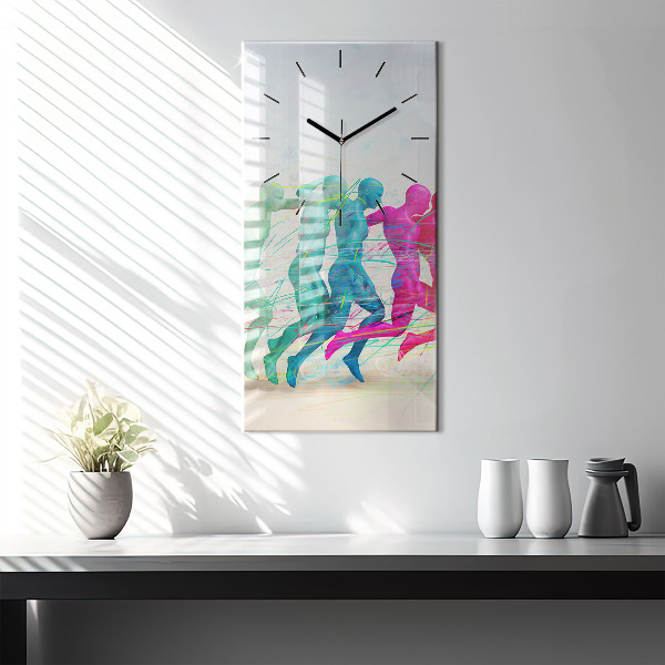 Zegar szklany pionowy Kolorowi ludzie