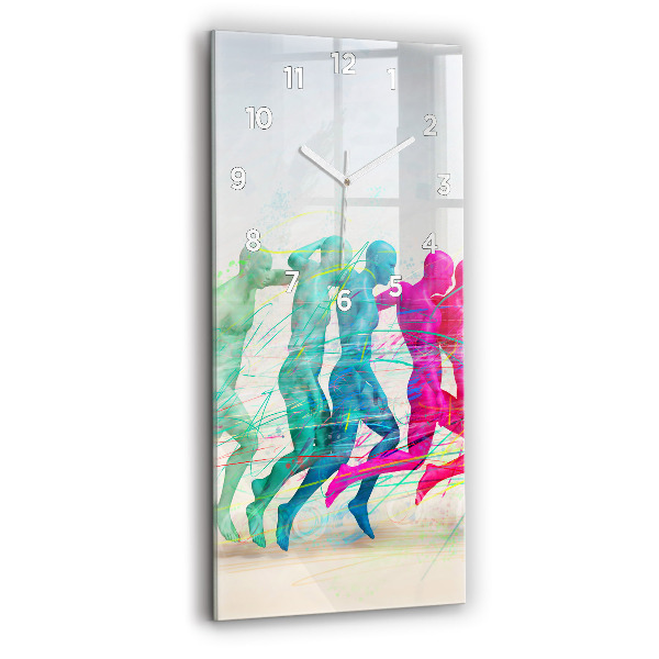 Zegar szklany pionowy Kolorowi ludzie