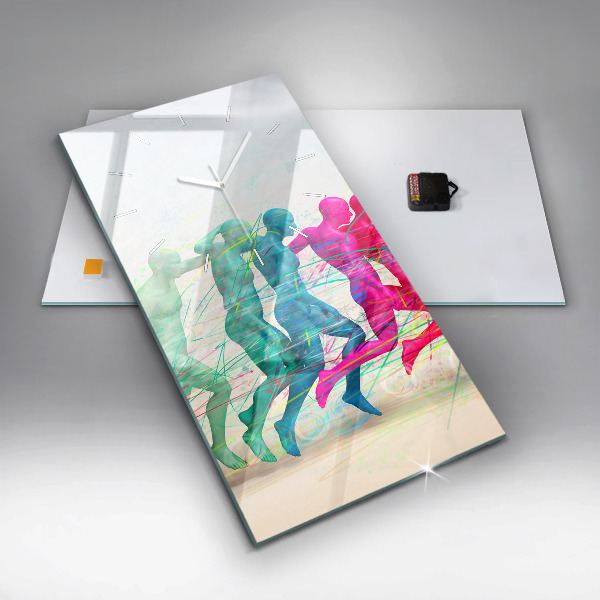 Zegar szklany pionowy Kolorowi ludzie