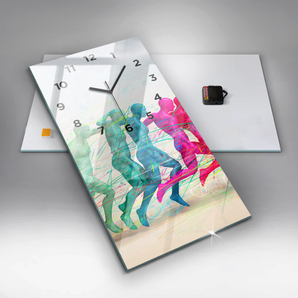 Zegar szklany pionowy Kolorowi ludzie