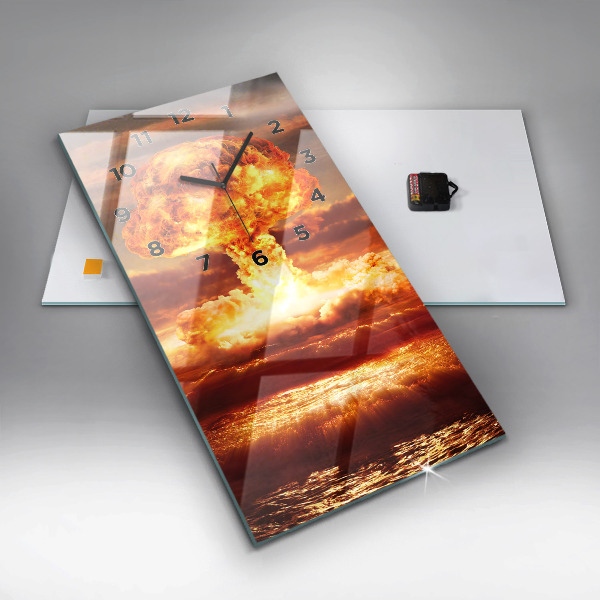 Zegar szklany pionowy Wybuch bomby atomowej