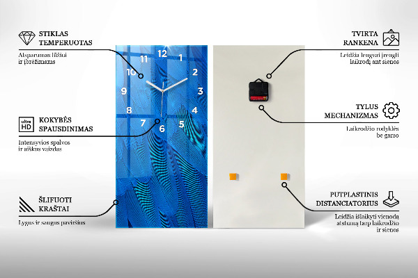 Zegar szklany pionowy Samochód z deską surfingową