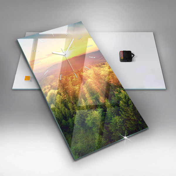 Zegar szklany pionowy Zachód słońca nad wzgórzami