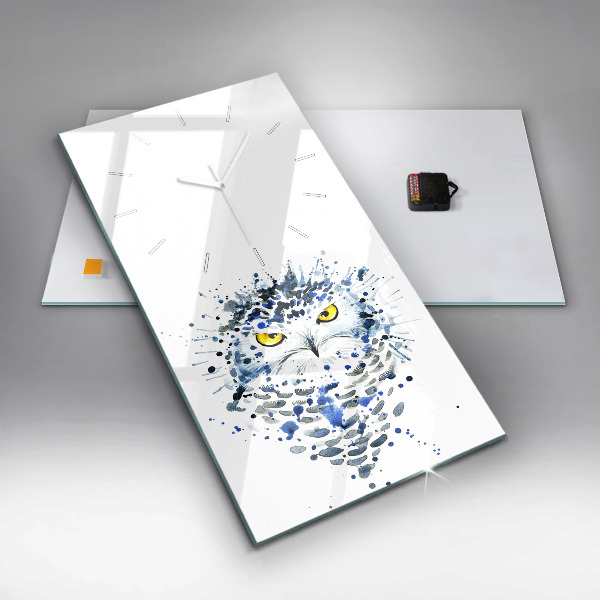 Zegar szklany pionowy Sowa spojrzenie