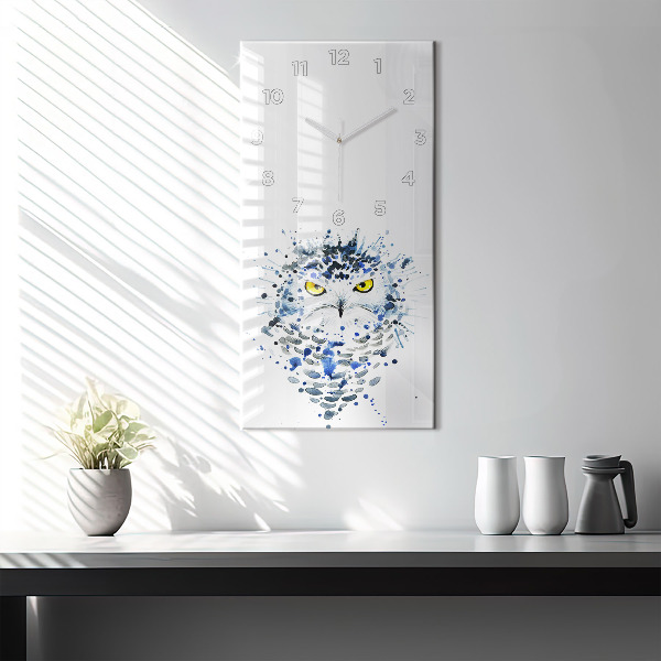 Zegar szklany pionowy Sowa spojrzenie