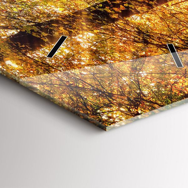 Zegar szklany pionowy Jesienna sceneria leśna