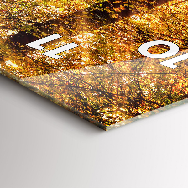 Zegar szklany pionowy Jesienna sceneria leśna