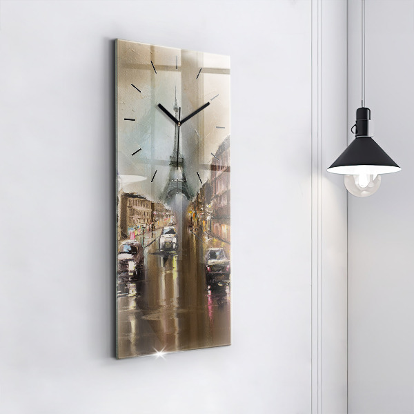 Zegar szklany pionowy Architektura miasta Paryż