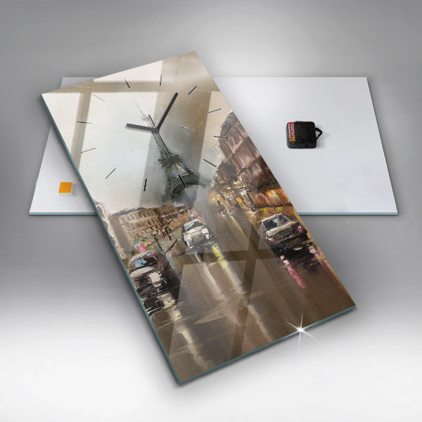 Zegar szklany pionowy Architektura miasta Paryż