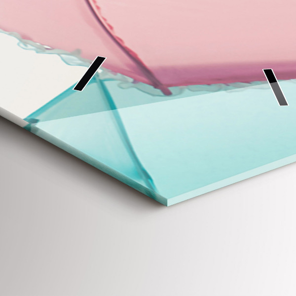 Zegar szklany pionowy Pastelowe parasole