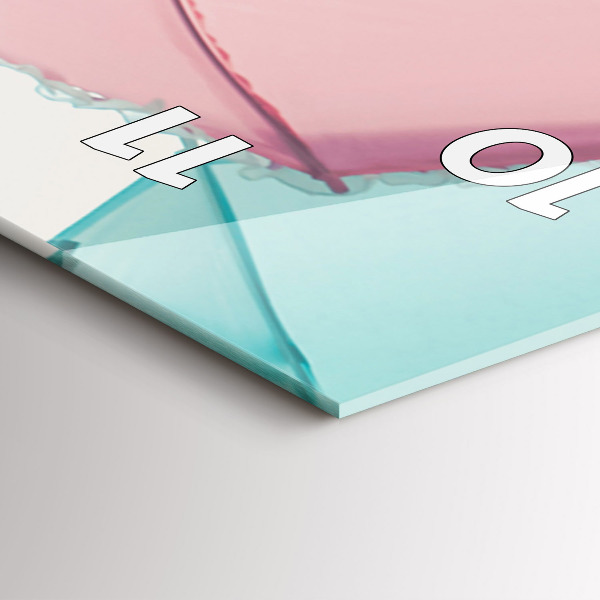 Zegar szklany pionowy Pastelowe parasole