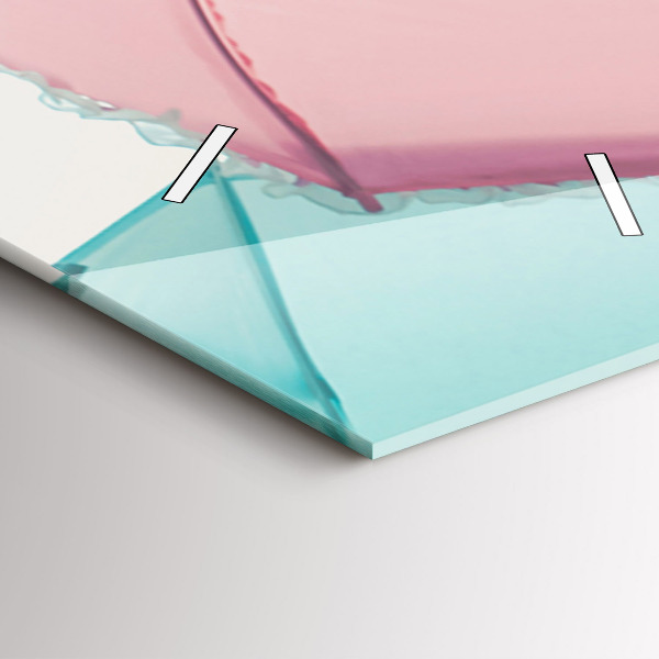 Zegar szklany pionowy Pastelowe parasole