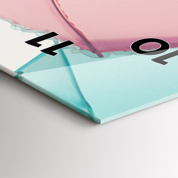 Zegar szklany pionowy Pastelowe parasole