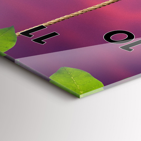 Zegar szklany pionowy Domek dla ptaków