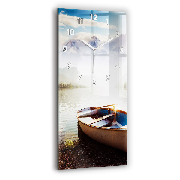 Zegar szklany pionowy Widok na jezioro