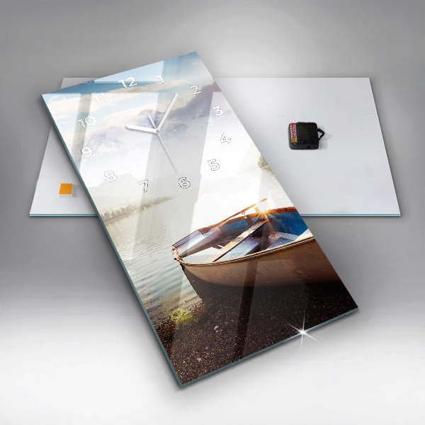 Zegar szklany pionowy Widok na jezioro