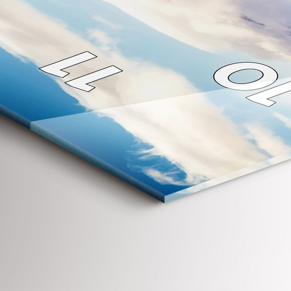 Zegar szklany pionowy Widok na jezioro