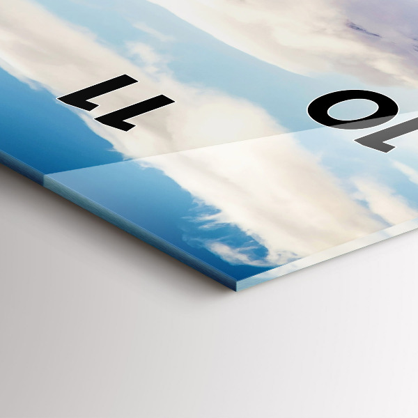 Zegar szklany pionowy Widok na jezioro