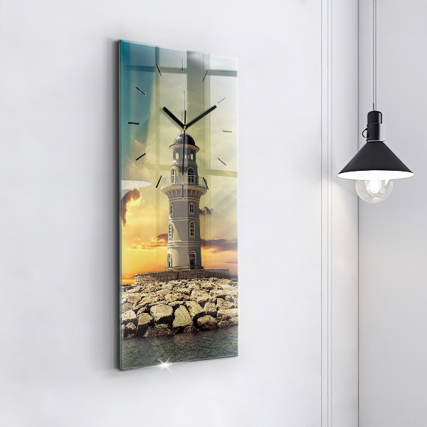 Zegar ścienny pionowy Latarnia morska na wodzie