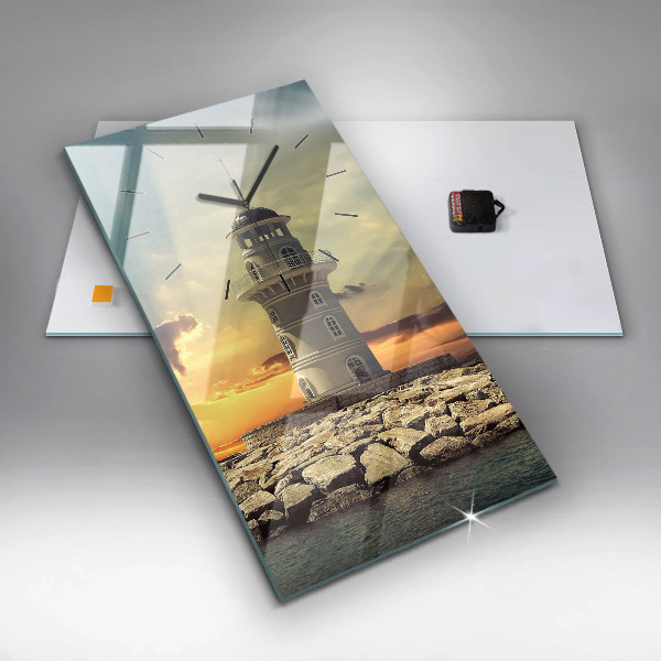 Zegar ścienny pionowy Latarnia morska na wodzie