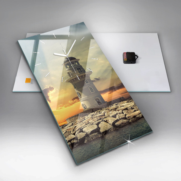 Zegar ścienny pionowy Latarnia morska na wodzie