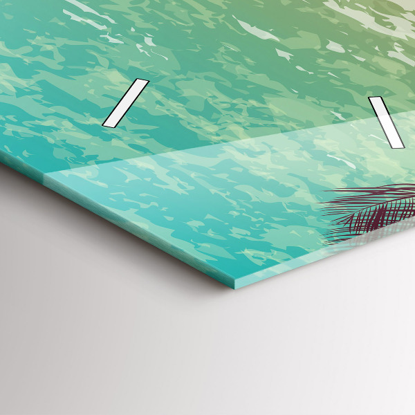 Zegar ścienny pionowy Tropikalne palmy