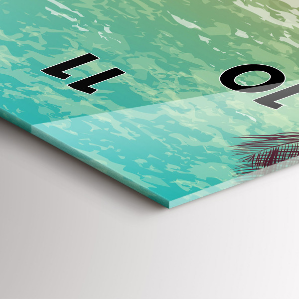 Zegar ścienny pionowy Tropikalne palmy