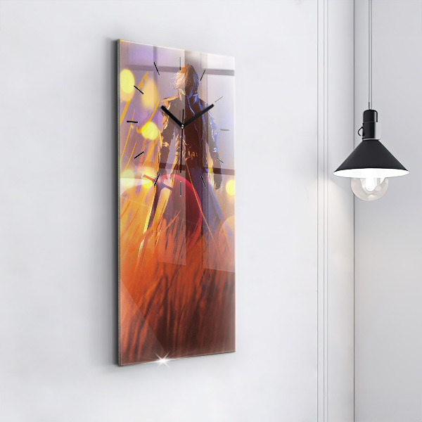 Zegar ścienny pionowy Rycerz z mieczem