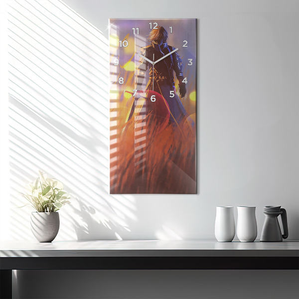 Zegar ścienny pionowy Rycerz z mieczem