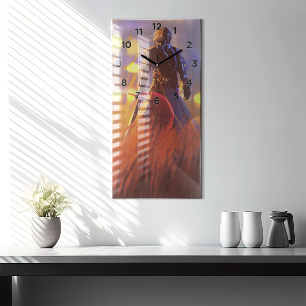 Zegar ścienny pionowy Rycerz z mieczem