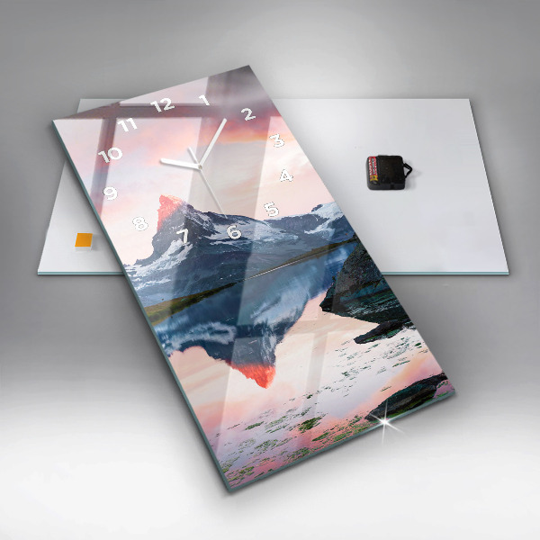 Zegar ścienny pionowy Stellisee Matterhorn jezioro