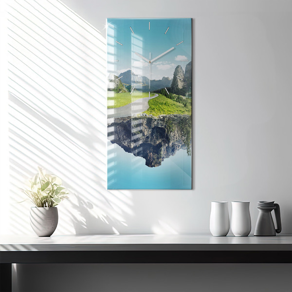 Zegar ścienny pionowy Latająca wyspa