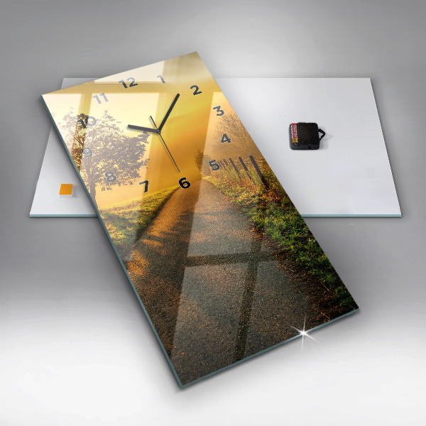 Zegar ścienny pionowy Mgła o wschodzie słońca