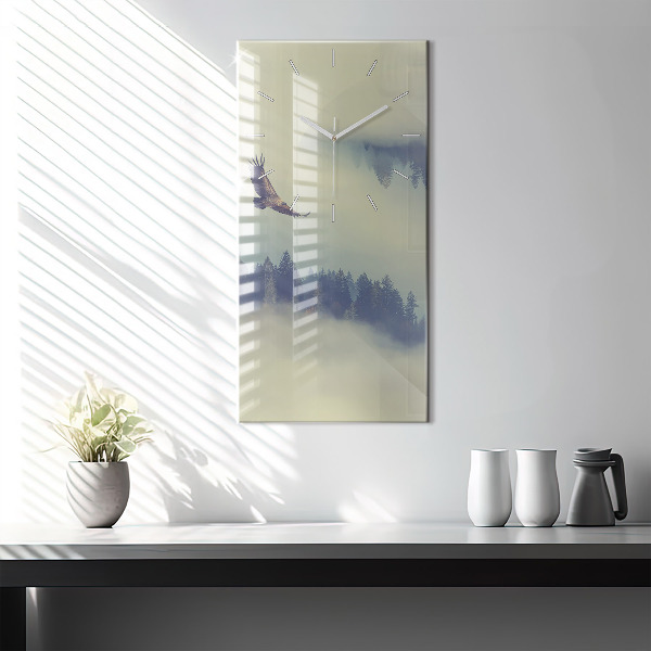 Zegar ścienny pionowy Mglisty las orzeł