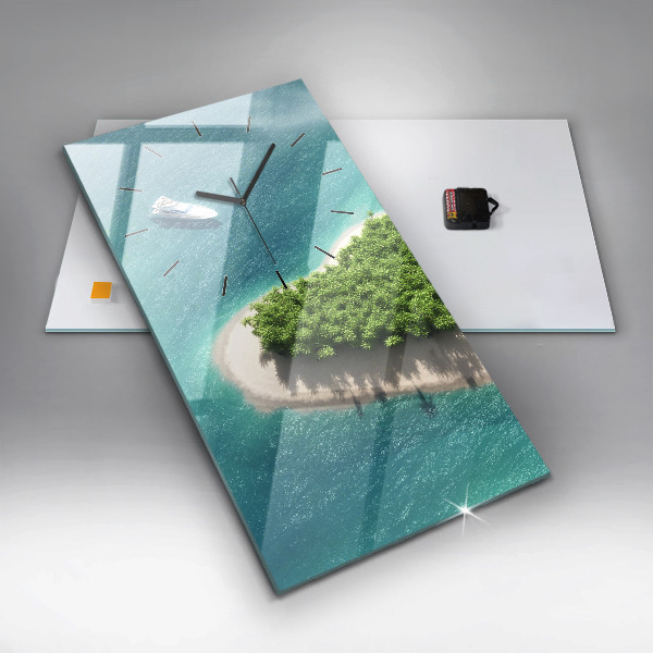 Zegar ścienny pionowy Wyspa serce