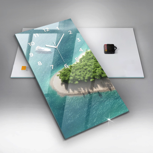 Zegar ścienny pionowy Wyspa serce