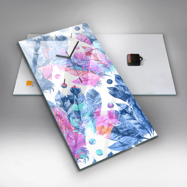 Zegar ścienny pionowy Kolorowe pióra