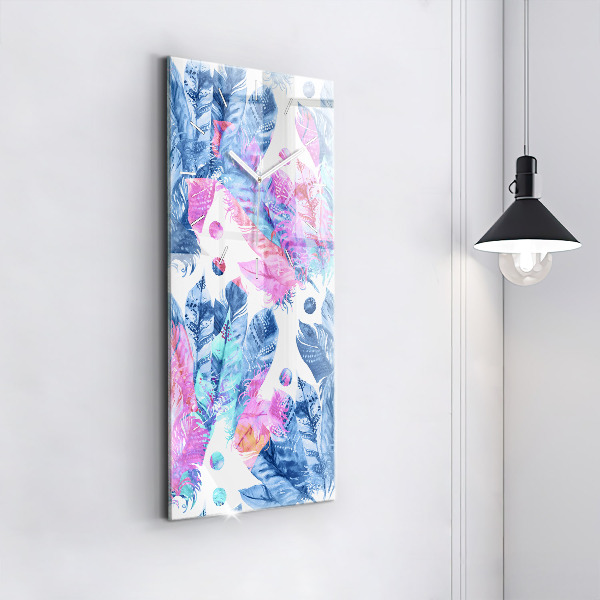 Zegar ścienny pionowy Kolorowe pióra