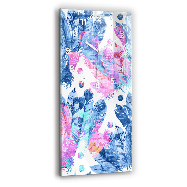 Zegar ścienny pionowy Kolorowe pióra