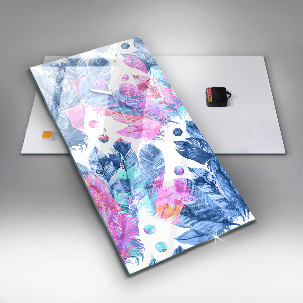 Zegar ścienny pionowy Kolorowe pióra