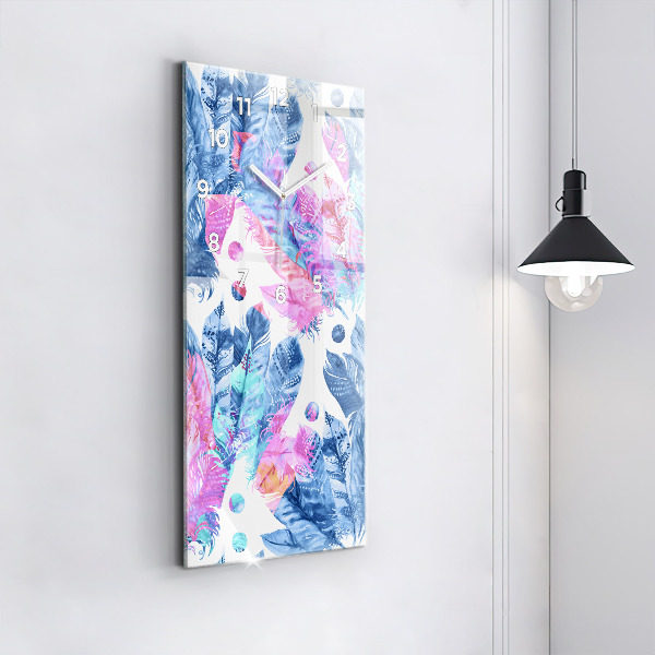 Zegar ścienny pionowy Kolorowe pióra